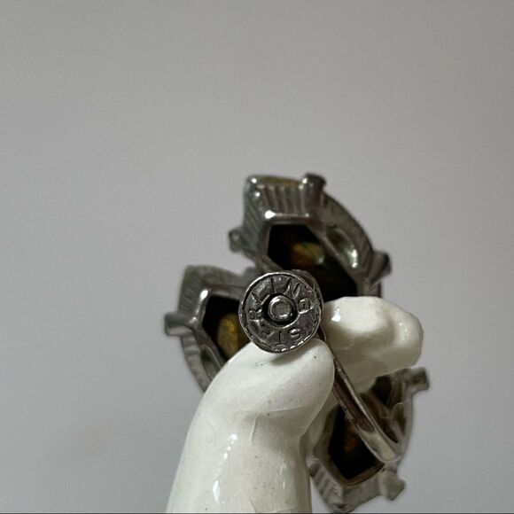 Sterling rhinestone vintage clip earrings - Picture 8 of 16